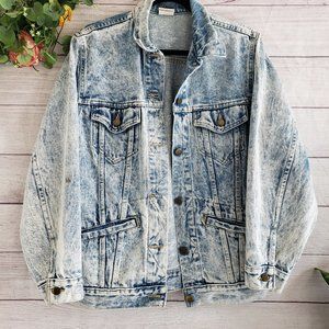 Vintage 80s Stone Wash Denim Button Up Jacket